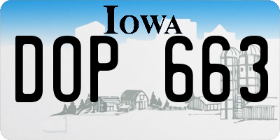 IA license plate DOP663