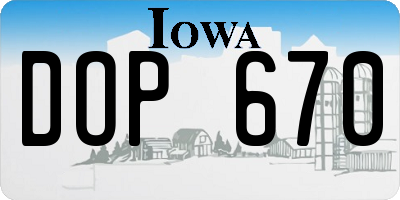 IA license plate DOP670