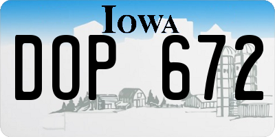 IA license plate DOP672