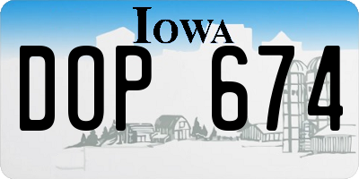 IA license plate DOP674