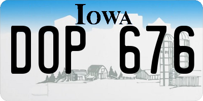 IA license plate DOP676