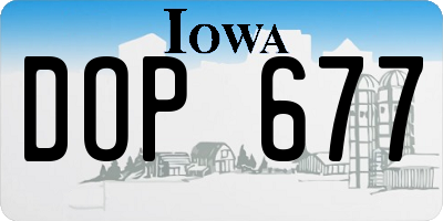 IA license plate DOP677