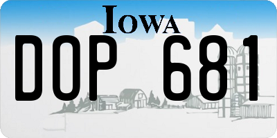 IA license plate DOP681