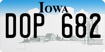 IA license plate DOP682
