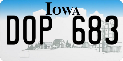 IA license plate DOP683