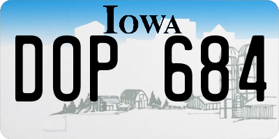 IA license plate DOP684