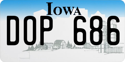 IA license plate DOP686
