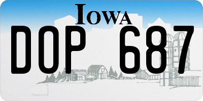 IA license plate DOP687