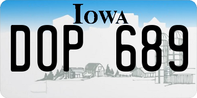 IA license plate DOP689