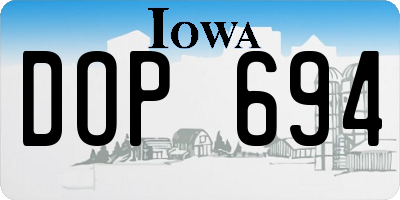 IA license plate DOP694