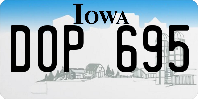 IA license plate DOP695