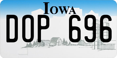 IA license plate DOP696