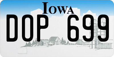IA license plate DOP699