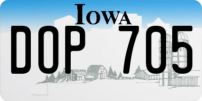 IA license plate DOP705