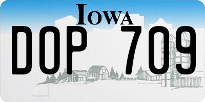 IA license plate DOP709