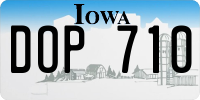 IA license plate DOP710