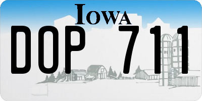 IA license plate DOP711