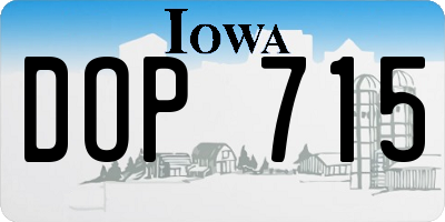 IA license plate DOP715