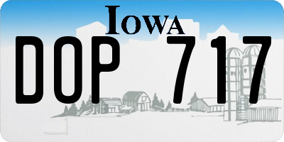 IA license plate DOP717