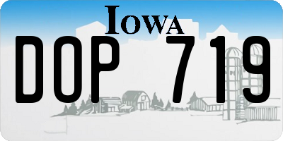 IA license plate DOP719