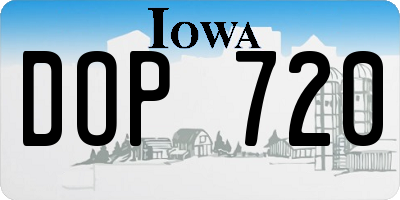IA license plate DOP720