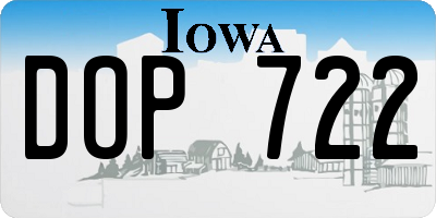 IA license plate DOP722