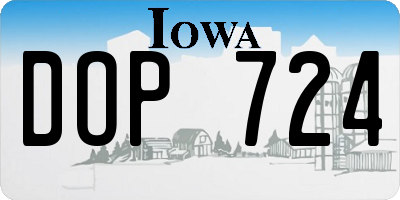 IA license plate DOP724