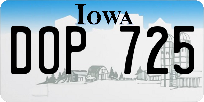 IA license plate DOP725