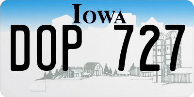 IA license plate DOP727