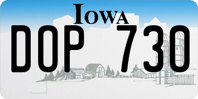IA license plate DOP730