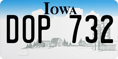 IA license plate DOP732