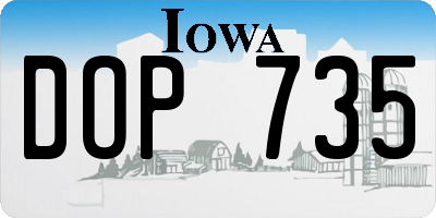 IA license plate DOP735
