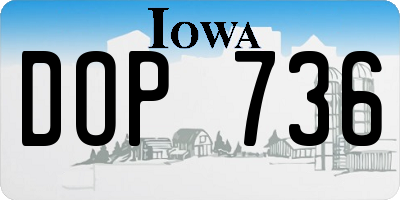 IA license plate DOP736
