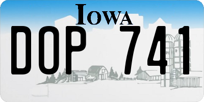 IA license plate DOP741