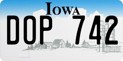 IA license plate DOP742