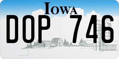 IA license plate DOP746
