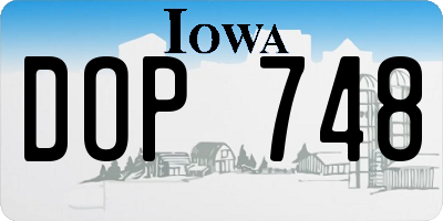IA license plate DOP748