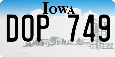 IA license plate DOP749