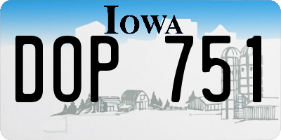IA license plate DOP751