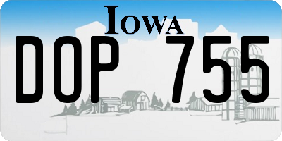 IA license plate DOP755