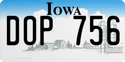 IA license plate DOP756
