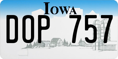 IA license plate DOP757