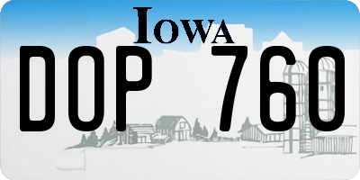 IA license plate DOP760