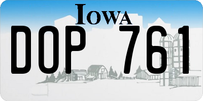 IA license plate DOP761