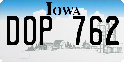 IA license plate DOP762