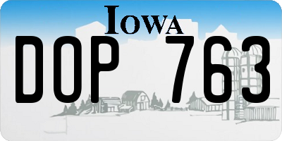 IA license plate DOP763