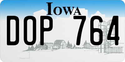 IA license plate DOP764