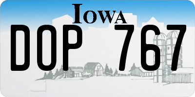 IA license plate DOP767