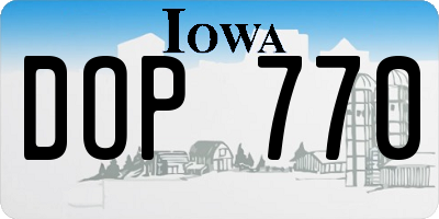 IA license plate DOP770