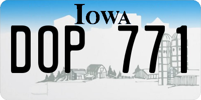 IA license plate DOP771